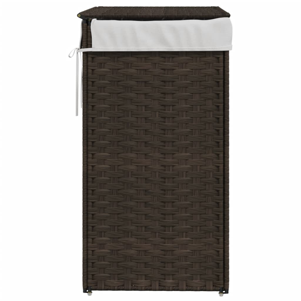 vidaXL Wasmand met deksel 46x33x60 cm poly rattan