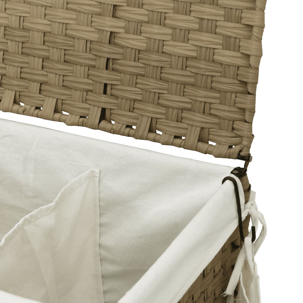 vidaXL Wasmand op wielen 60x35x60,5 cm rattan