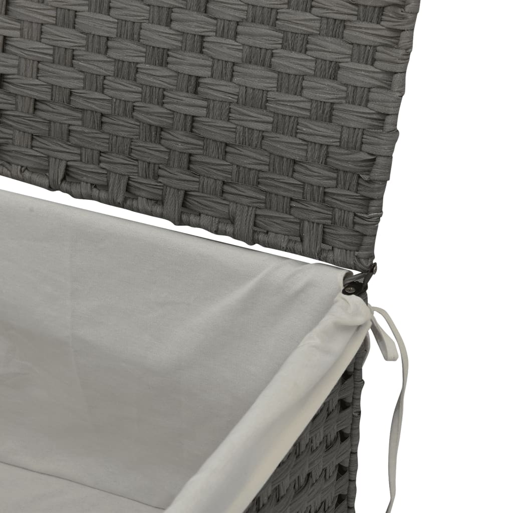 vidaXL Laundry Basket with Lid 55.5x35x34 cm Poly Rattan
