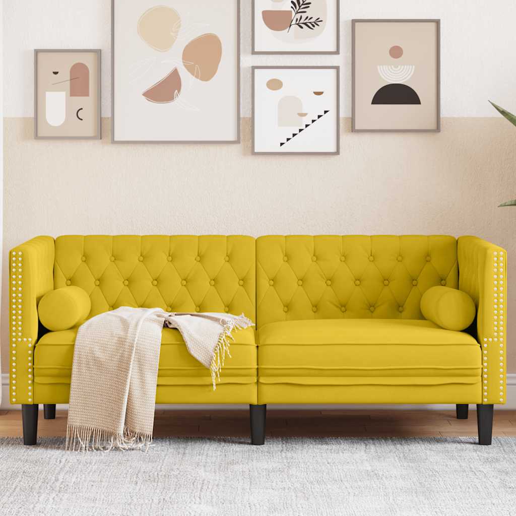 vidaXL Fauteuil Chesterfield-stijl fluweel lichtgrijs
