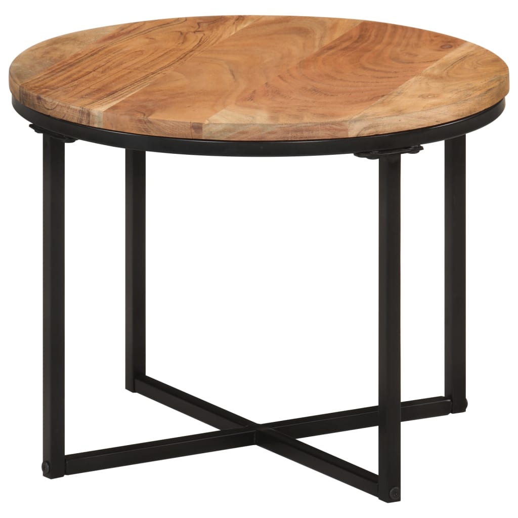 vidaXL Coffee table 45x45x35 cm solid acacia wood and iron
