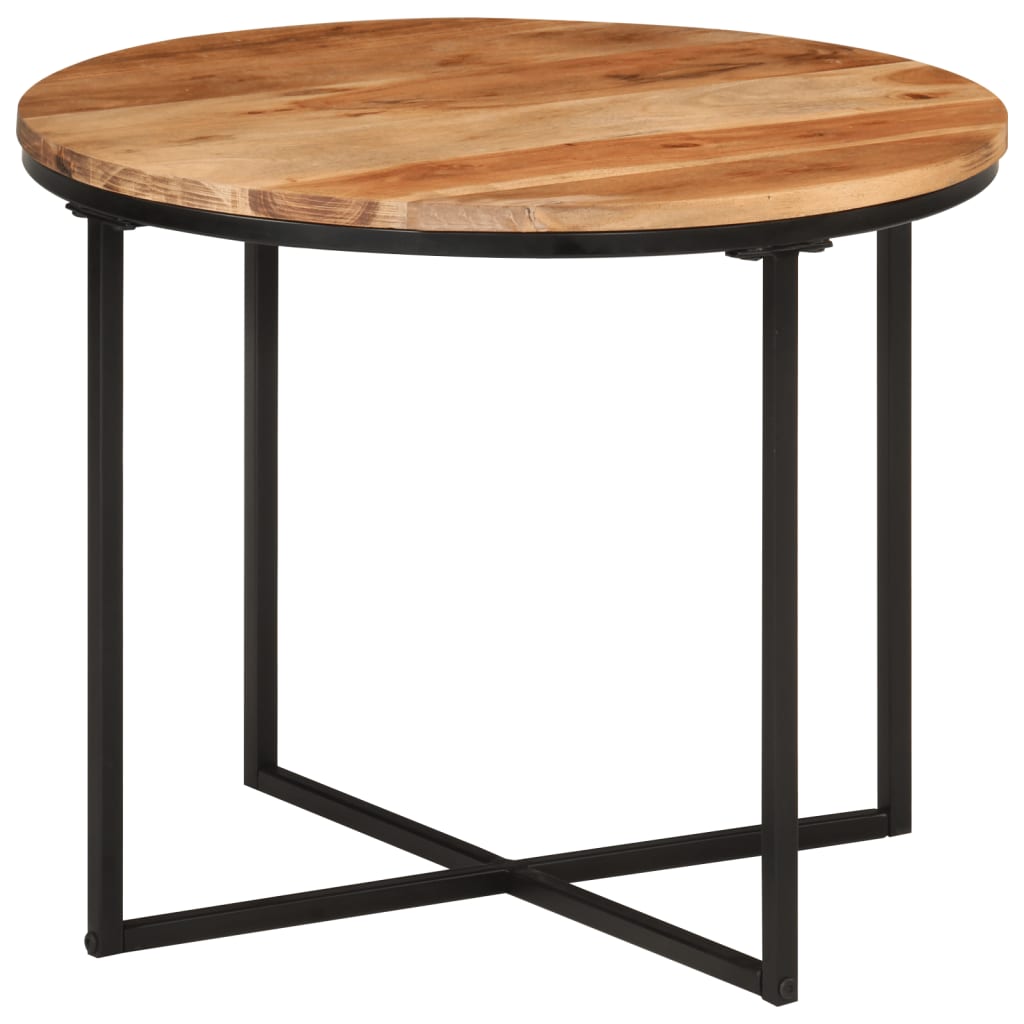 vidaXL Coffee table 45x45x35 cm solid acacia wood and iron