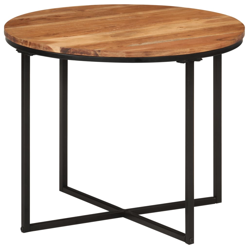 vidaXL Coffee table 45x45x35 cm solid acacia wood and iron