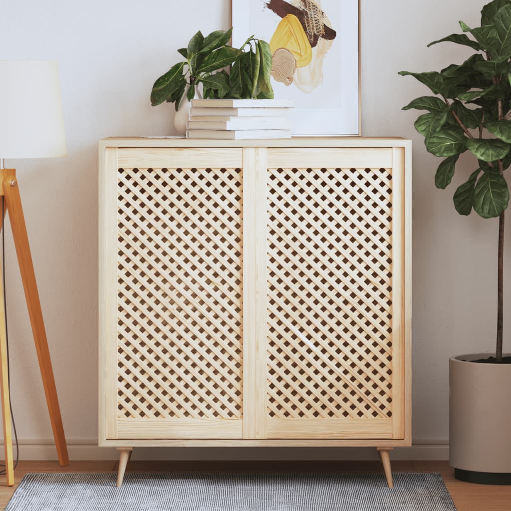 vidaXL Louvered Cabinet Doors 2 pcs 39.5x39.5 cm Solid Pine Wood