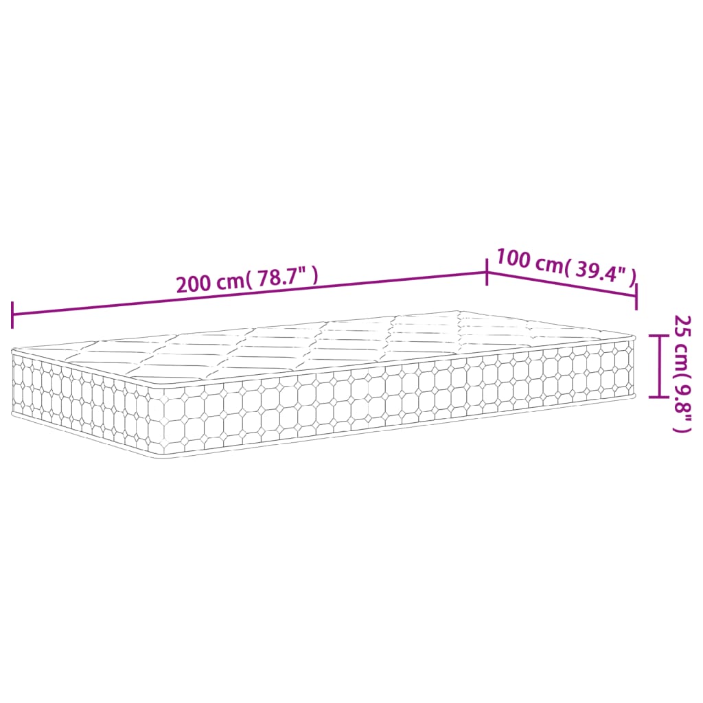 vidaXL Pocket spring mattress medium-firm-hard 160x200 cm Super King Size