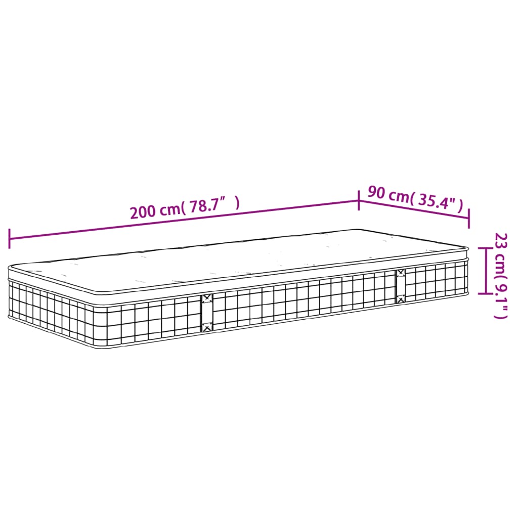 vidaXL Binnenveringmatras middelhard 120x200 cm