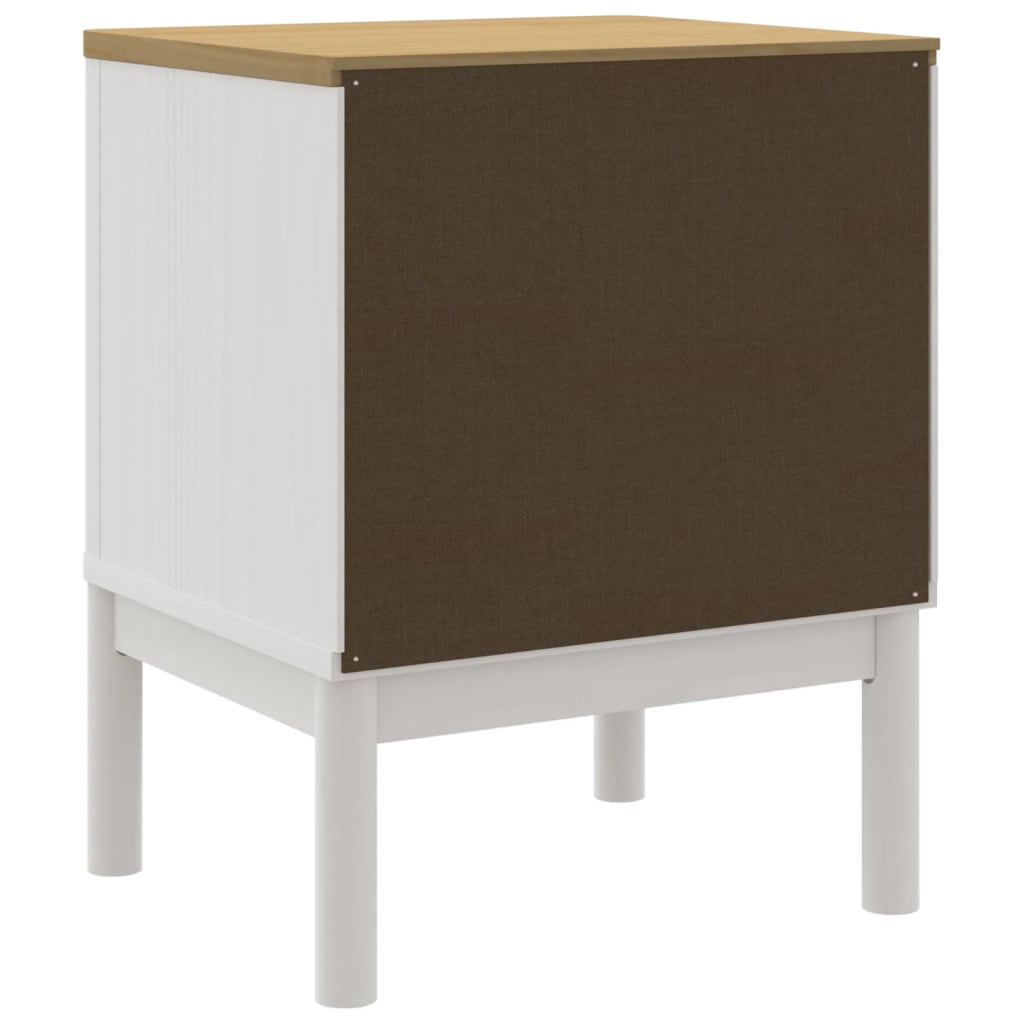 vidaXL Nachtkastje FLORO 45x39x57 cm massief grenenhout wasbruin