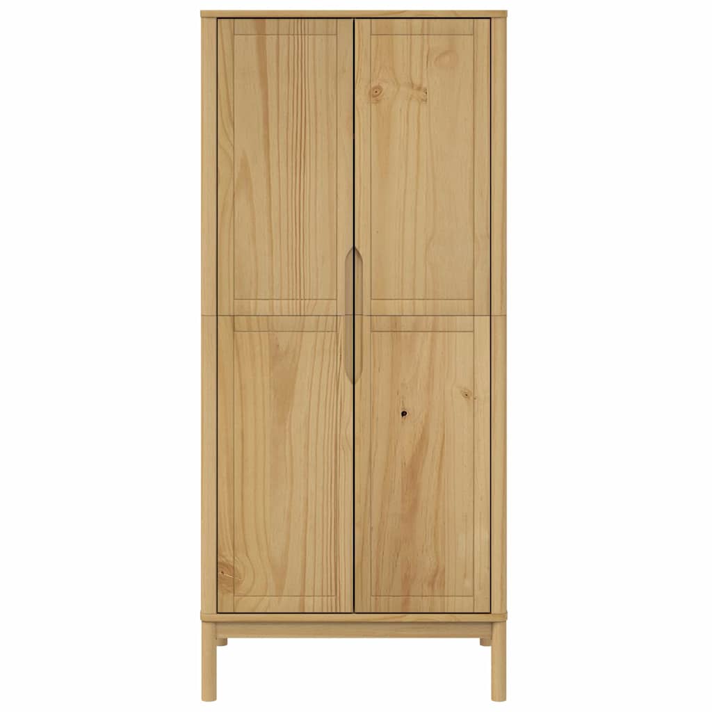 vidaXL Kledingkast FLORO 77x53x171 cm massief grenenhout wasbruin