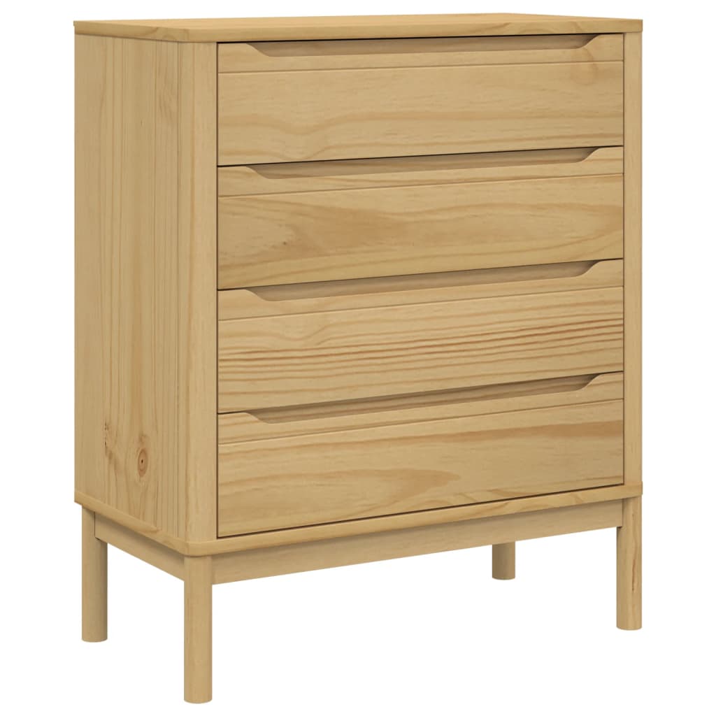 vidaXL Chest of Drawers FLORO Solid Pine Wash Brown