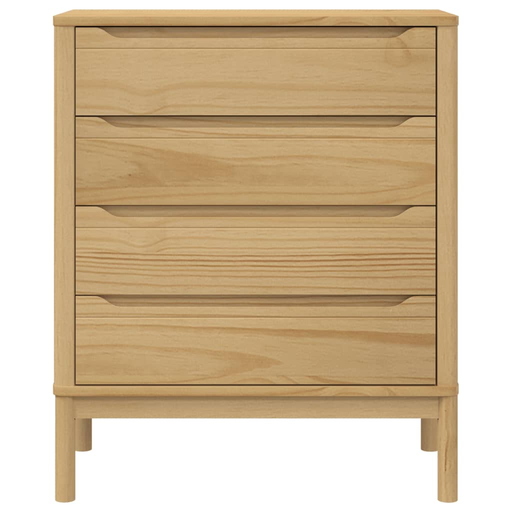 vidaXL Chest of Drawers FLORO Solid Pine Wash Brown