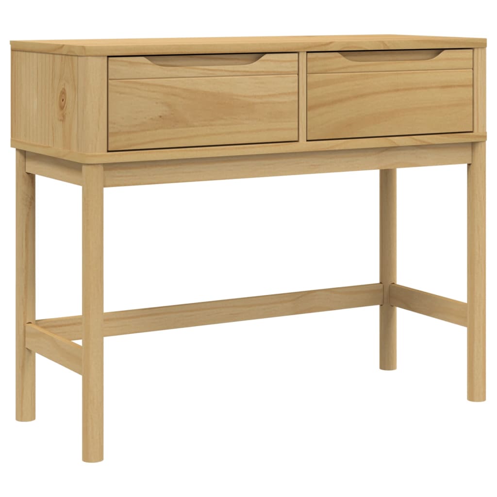 vidaXL Console Table FLORO 89.5x36.5x73 cm Solid Pine Waxed Brown