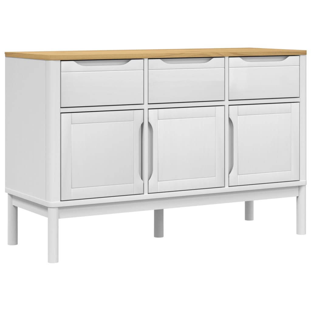 vidaXL Sideboard FLORO 114x43x74 cm solid pine wash brown