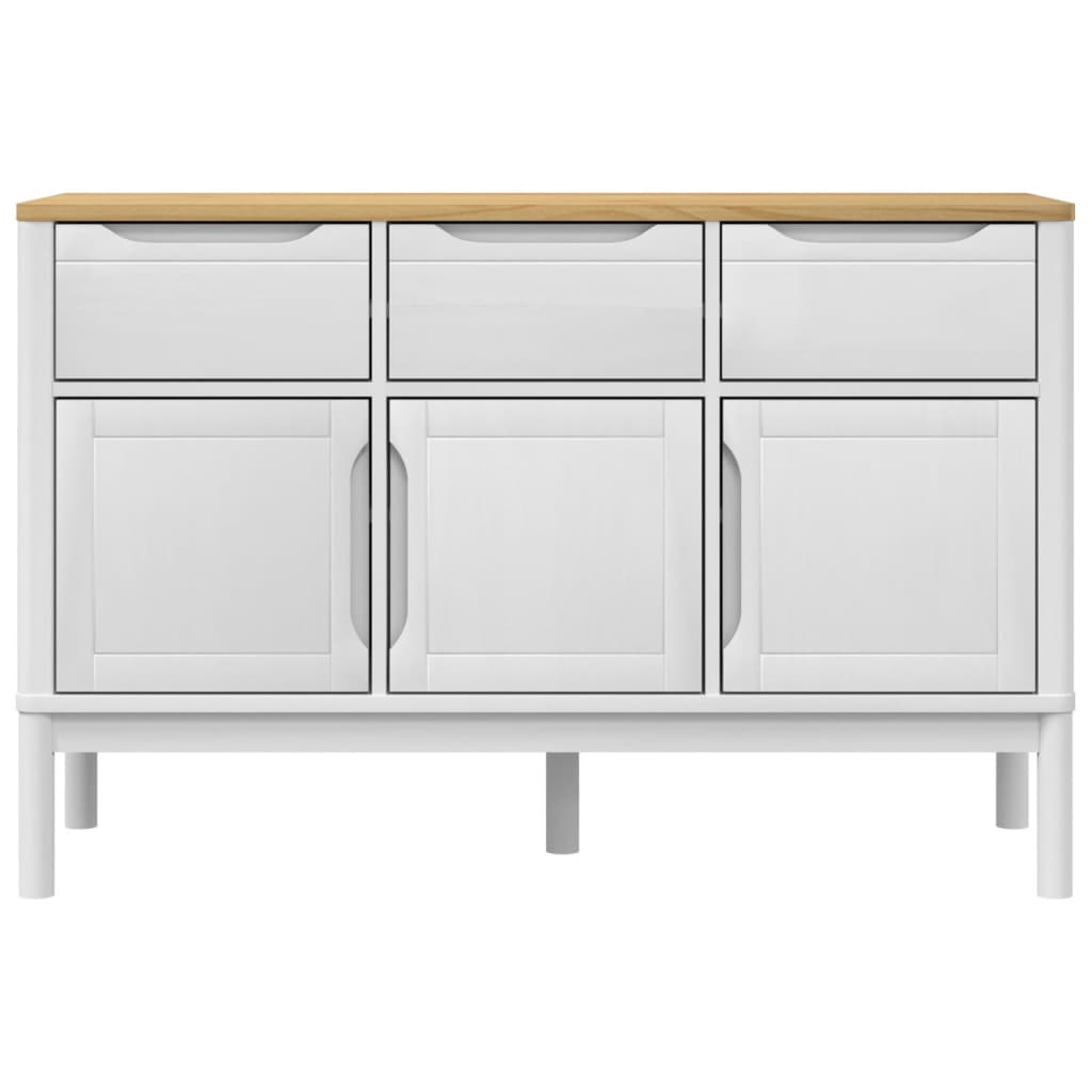 vidaXL Sideboard FLORO 114x43x74 cm solid pine wash brown