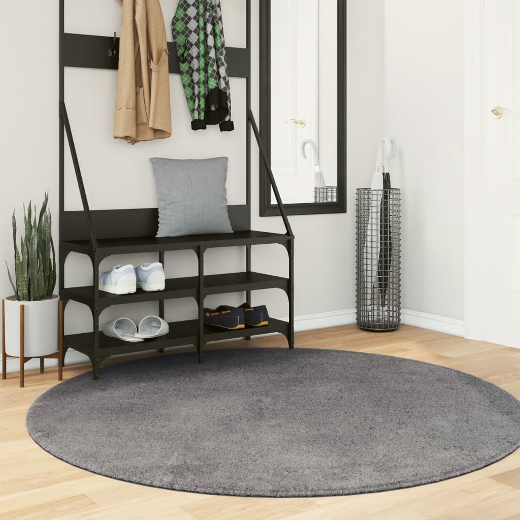 vidaXL Vloerkleed HUARTE laagpolig zacht wasbaar 60x110 cm antraciet