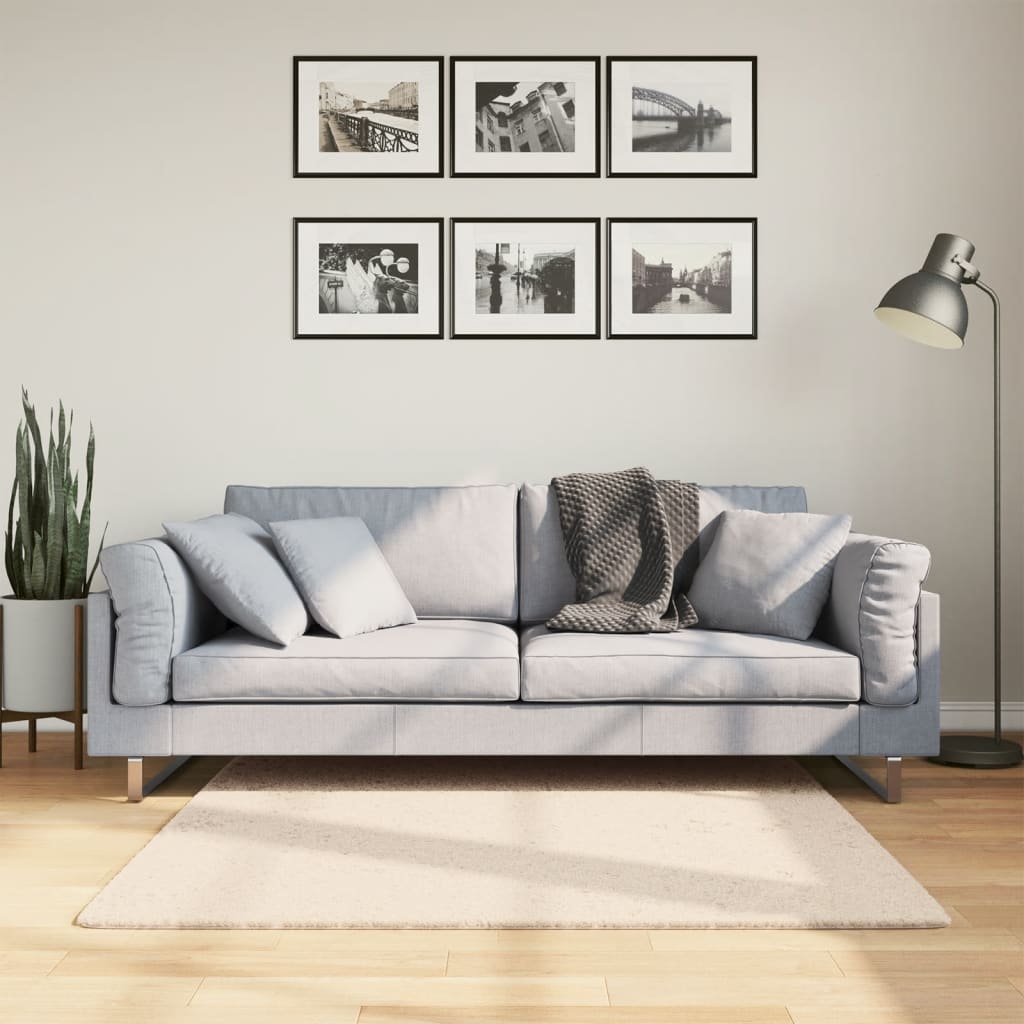 vidaXL Vloerkleed HUARTE laagpolig zacht wasbaar 60x110 cm antraciet