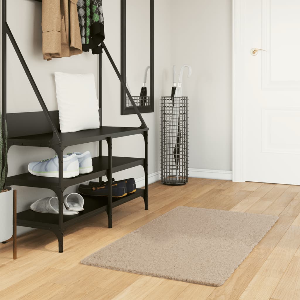 vidaXL Vloerkleed HUARTE laagpolig zacht wasbaar 60x110 cm antraciet