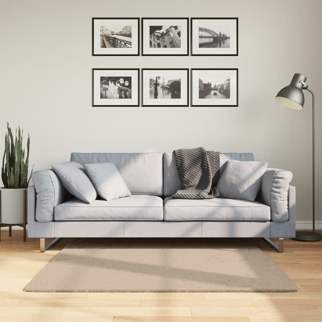 vidaXL Vloerkleed HUARTE laagpolig zacht wasbaar 60x110 cm antraciet