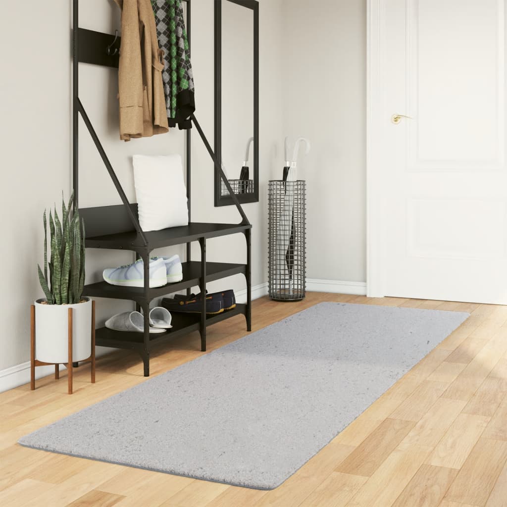 vidaXL Vloerkleed HUARTE laagpolig zacht wasbaar 60x110 cm antraciet