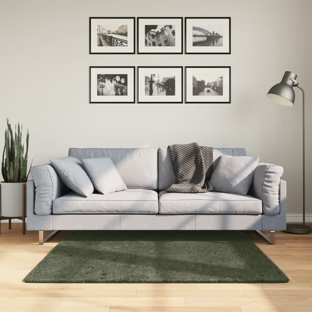 vidaXL Vloerkleed HUARTE laagpolig zacht wasbaar 60x110 cm antraciet