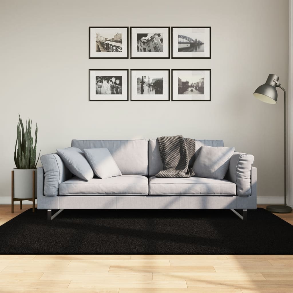 vidaXL Vloerkleed HUARTE laagpolig zacht wasbaar 60x110 cm antraciet