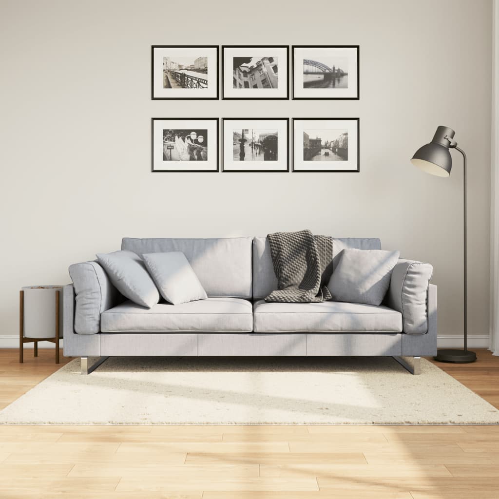 vidaXL Vloerkleed PAMPLONA shaggy hoogpolig modern 100x200 cm beige