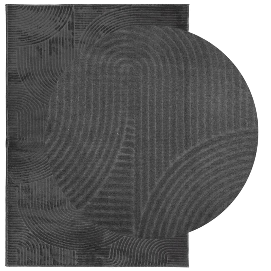 vidaXL Vloerkleed IZA laagpolig Scandinavisch 80x150 cm antraciet