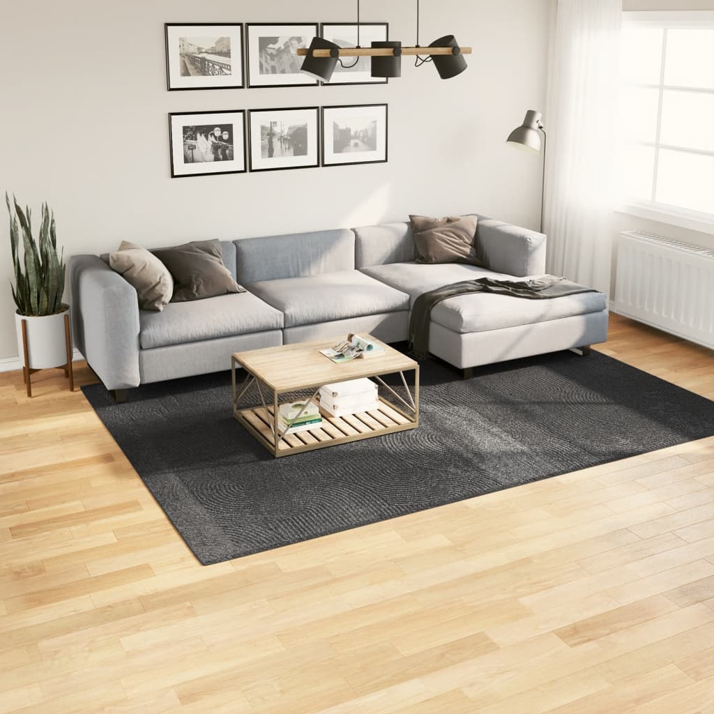 vidaXL Vloerkleed IZA laagpolig Scandinavisch 80x150 cm antraciet
