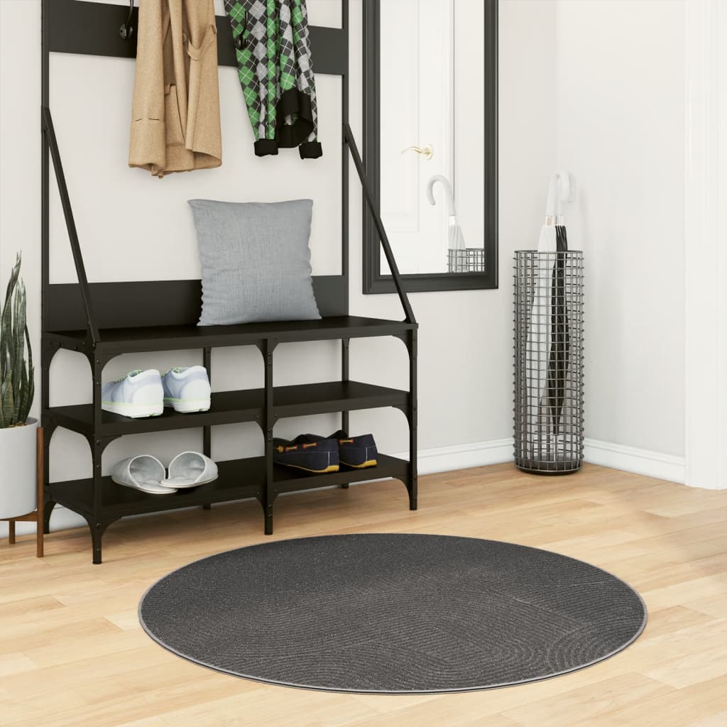 vidaXL Vloerkleed IZA laagpolig Scandinavisch 80x150 cm antraciet