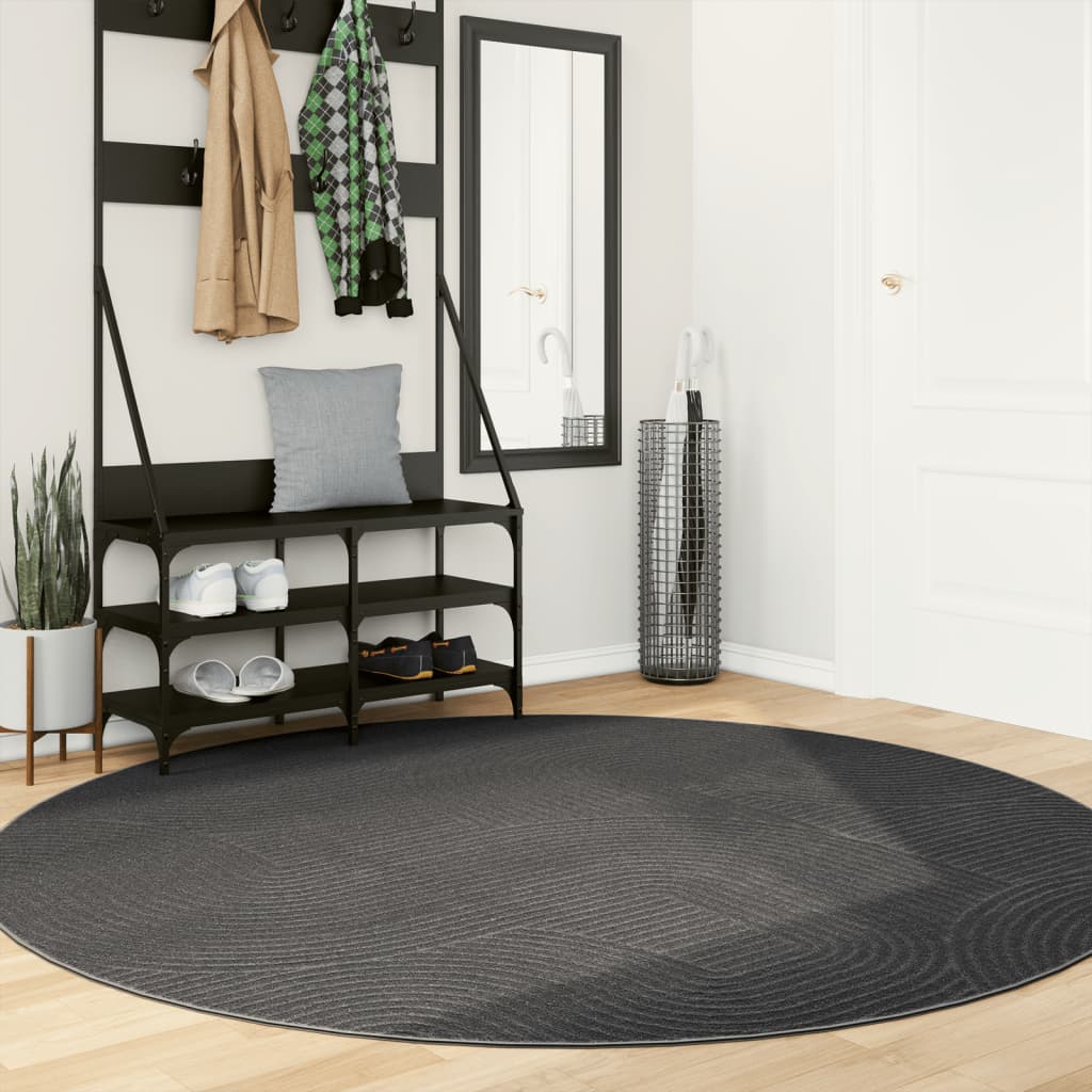 vidaXL Vloerkleed IZA laagpolig Scandinavisch 80x150 cm antraciet
