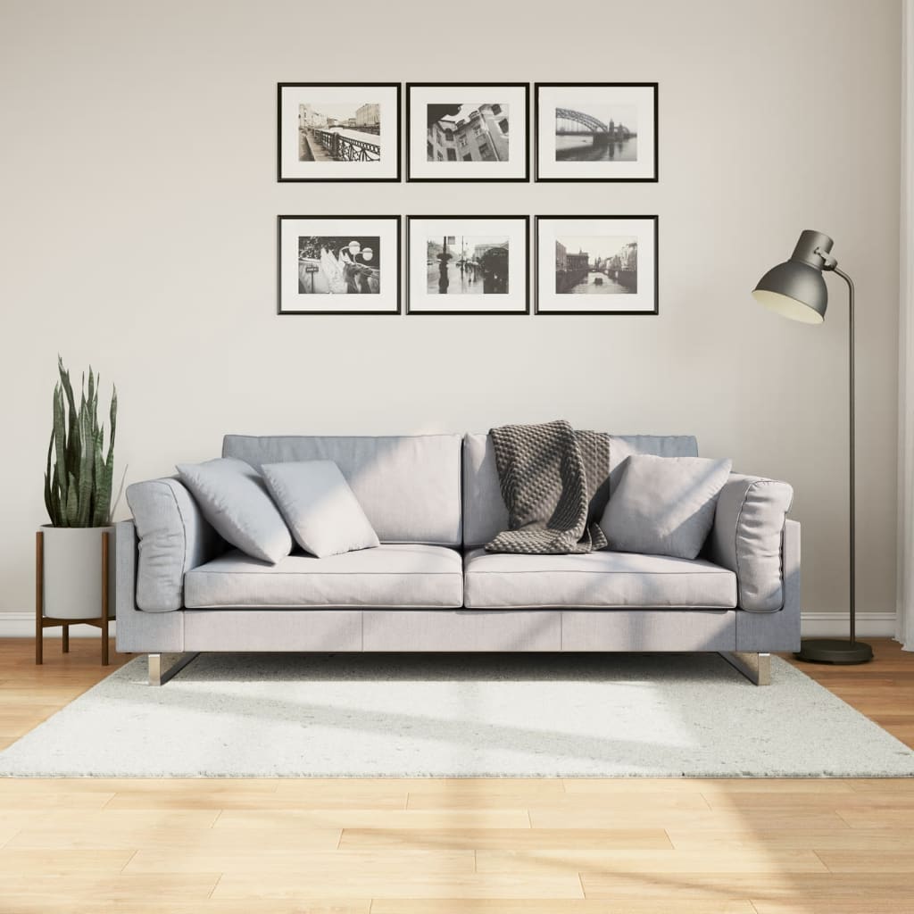 vidaXL Vloerkleed OVIEDO laagpolig 60x110 cm antracietkleurig