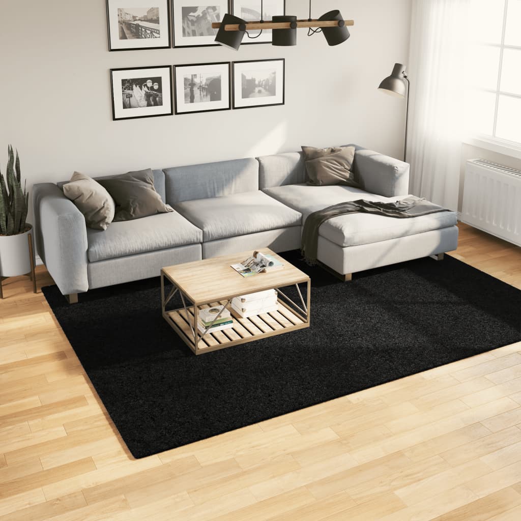 vidaXL Vloerkleed OVIEDO laagpolig 60x110 cm antracietkleurig