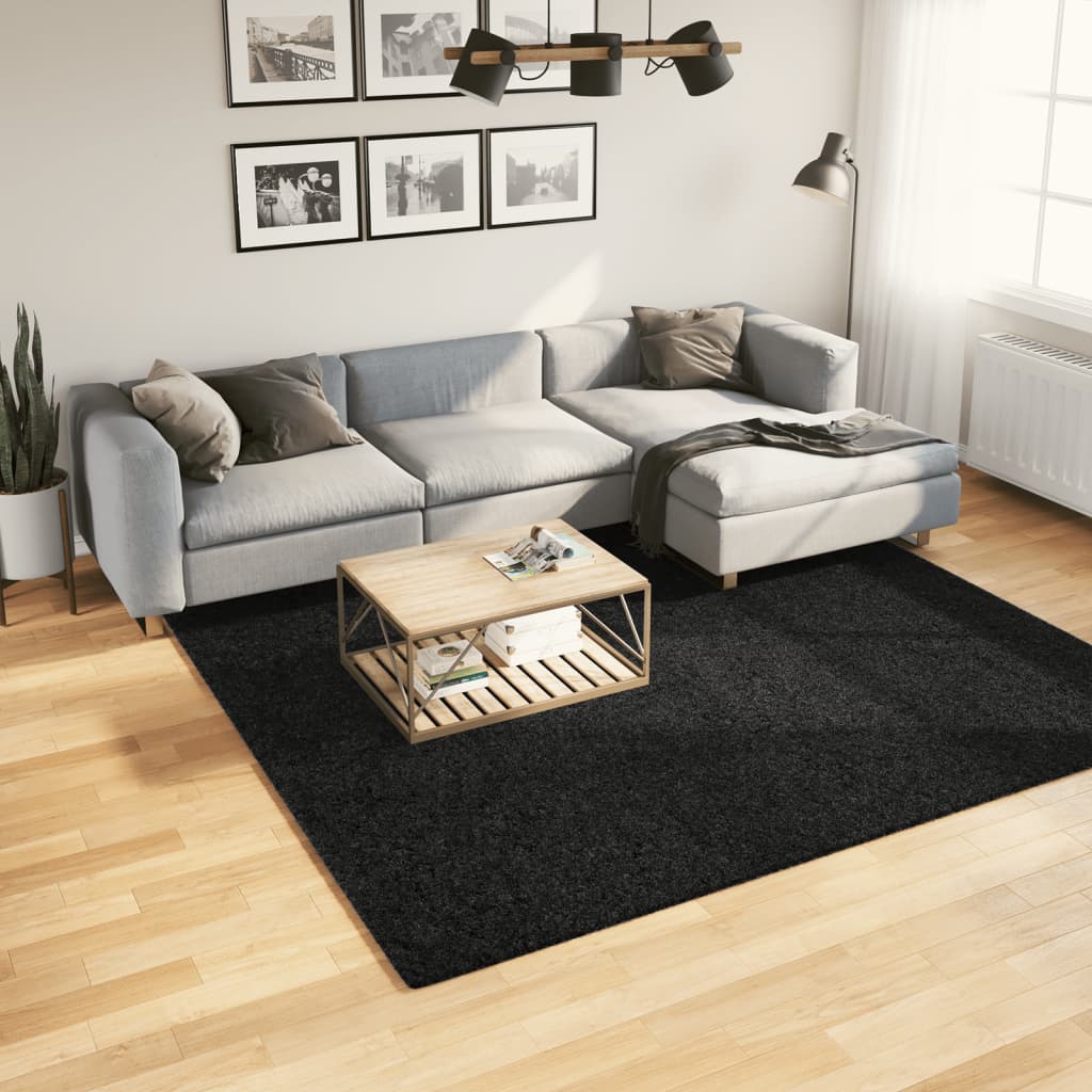 vidaXL Vloerkleed OVIEDO laagpolig 60x110 cm antracietkleurig