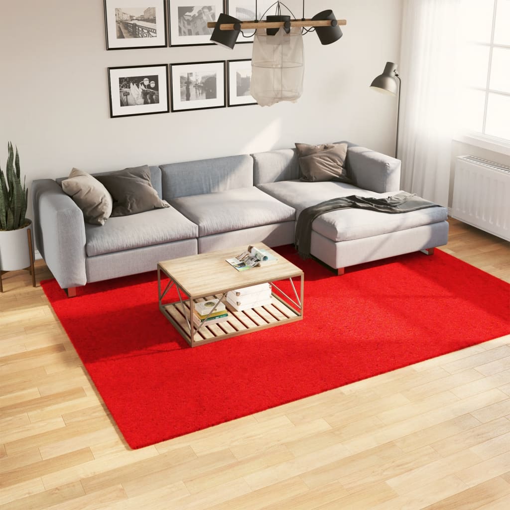 vidaXL Vloerkleed OVIEDO laagpolig 60x110 cm antracietkleurig