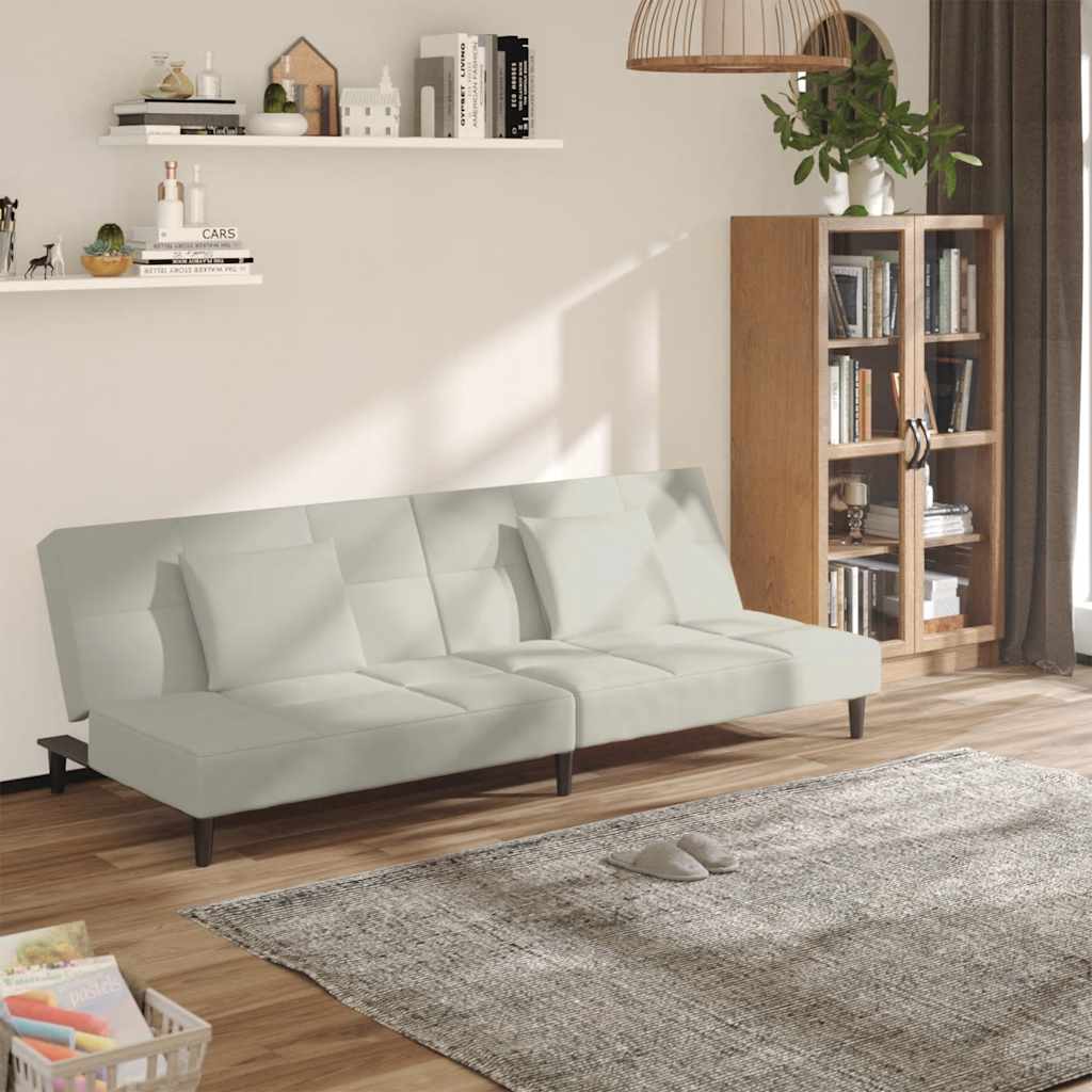 vidaXL Slaapbank 2-zits met 2 kussens fluweel blauw