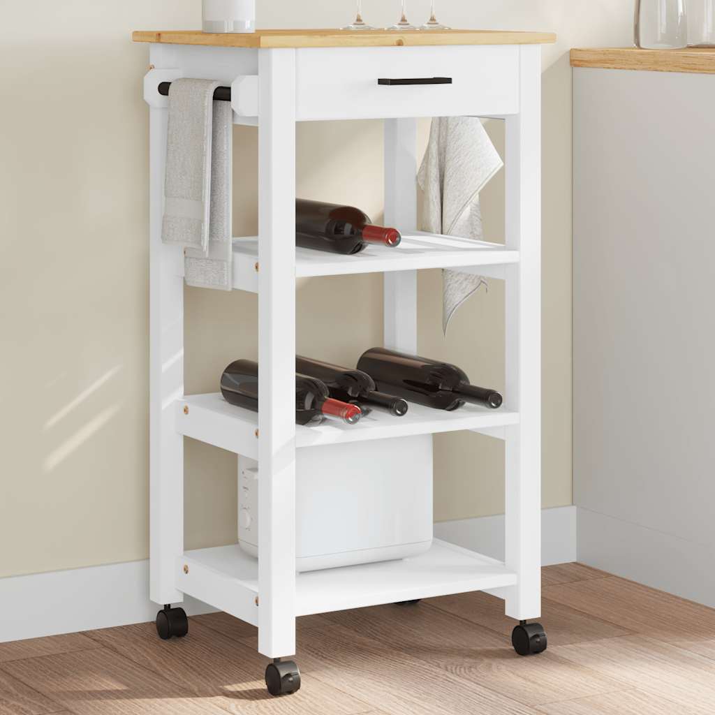 vidaXL Keukentrolley MONZA 48x40x88,5 cm massief grenenhout