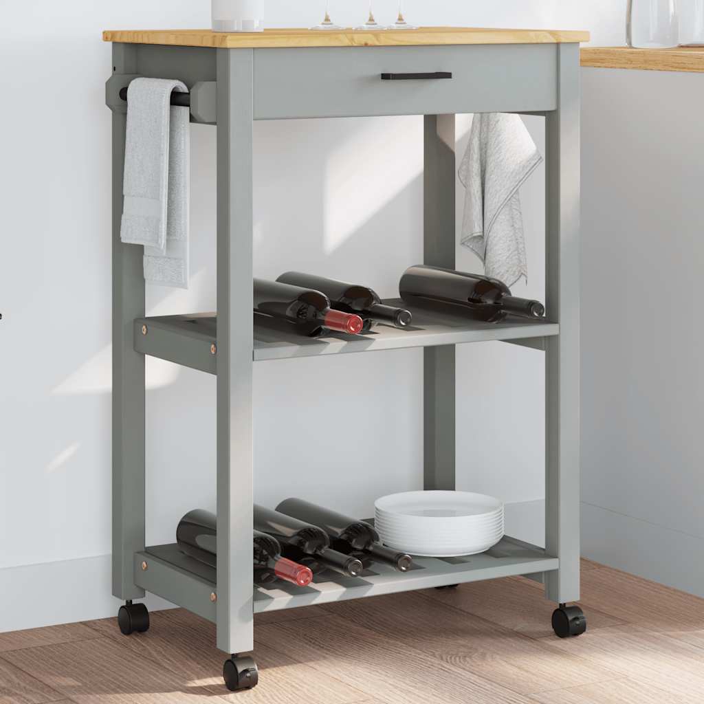 vidaXL Keukentrolley MONZA 48x40x88,5 cm massief grenenhout