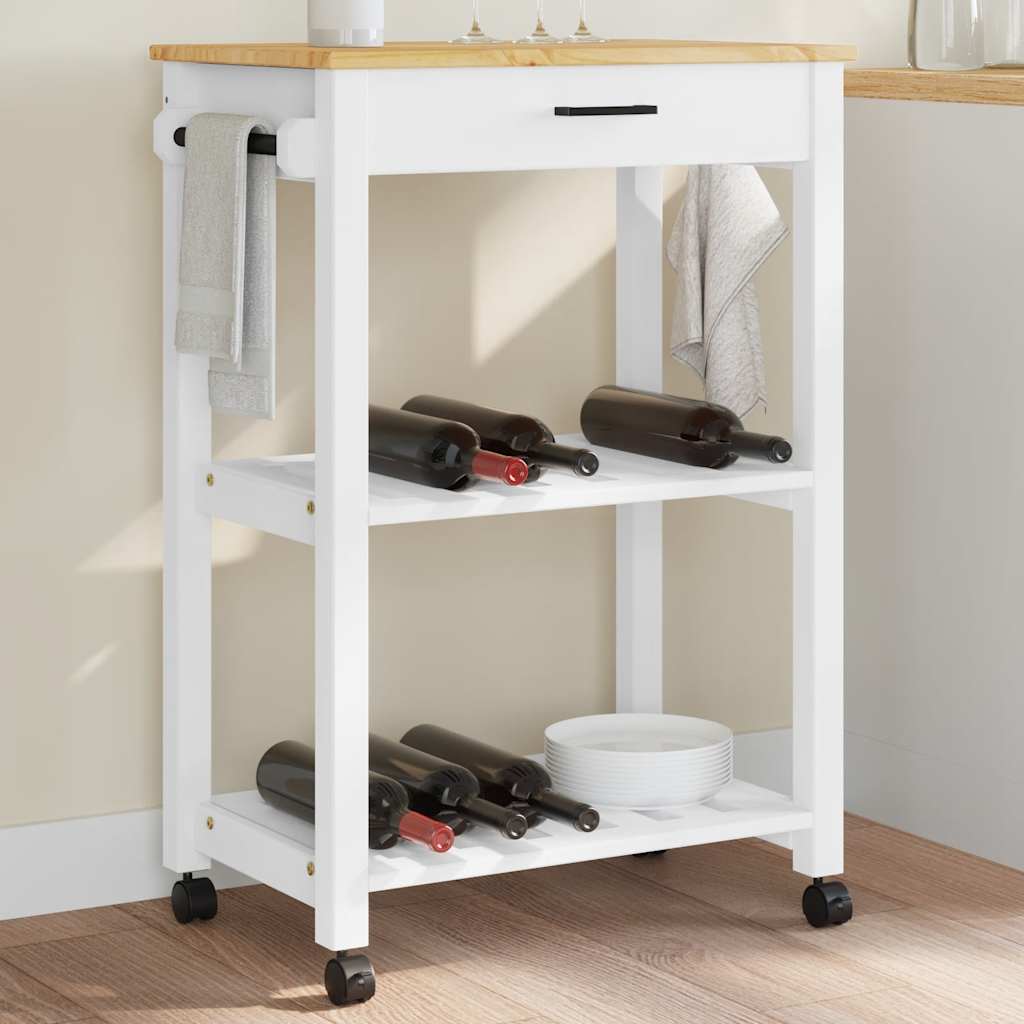 vidaXL Keukentrolley MONZA 48x40x88,5 cm massief grenenhout