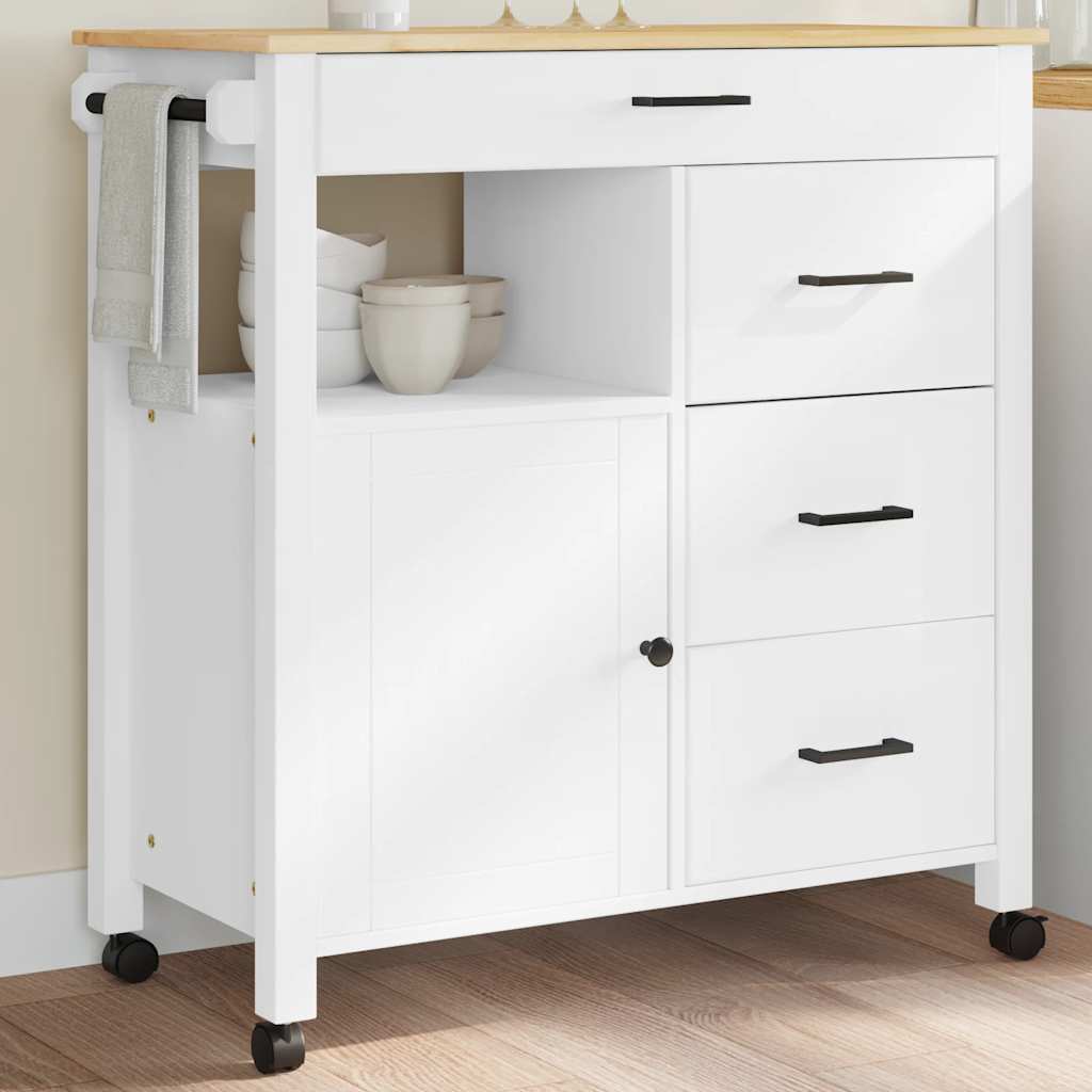 vidaXL Keukentrolley MONZA 84x40x88,5 cm massief grenenhout