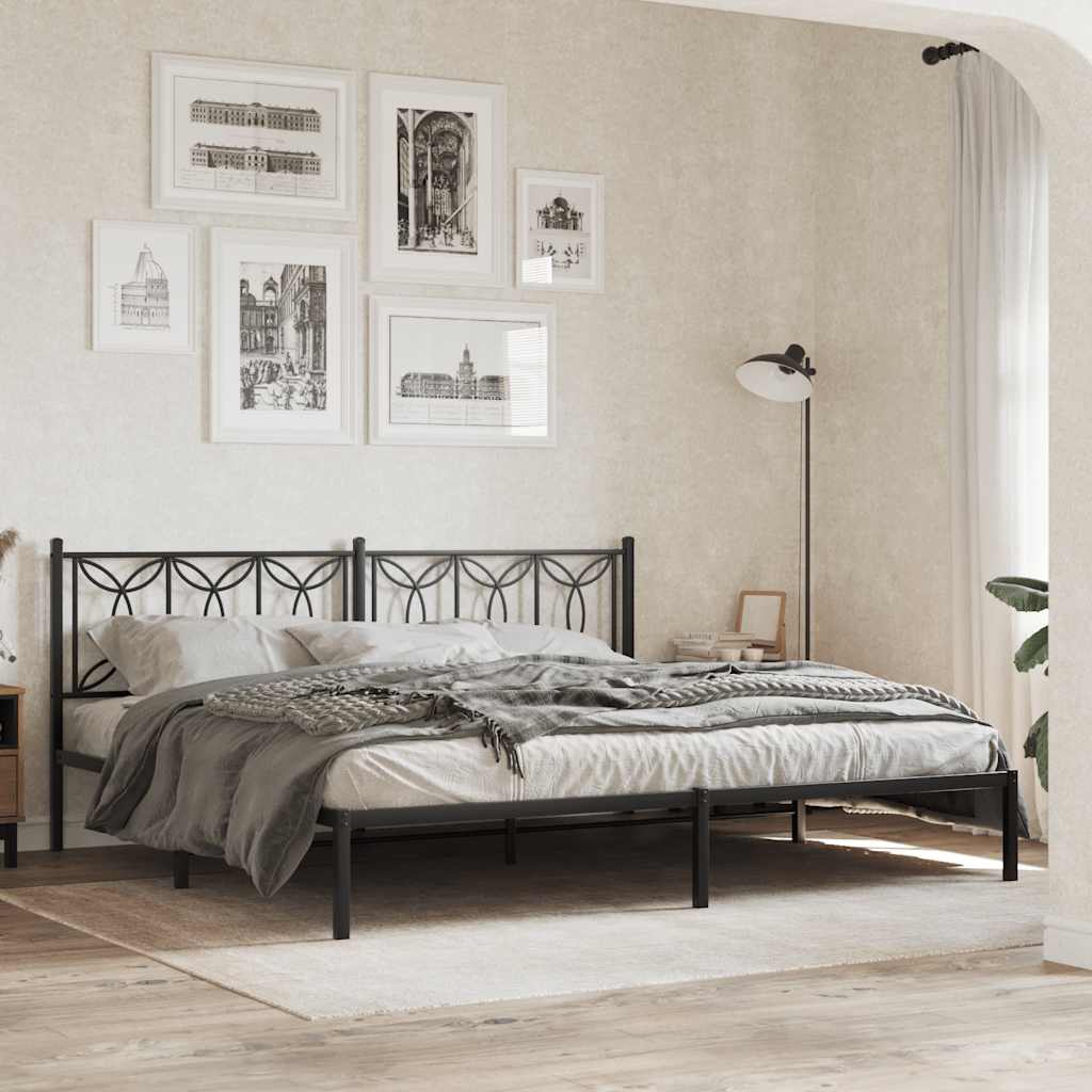 vidaXL Replacement Headboard 100 cm Metal Black