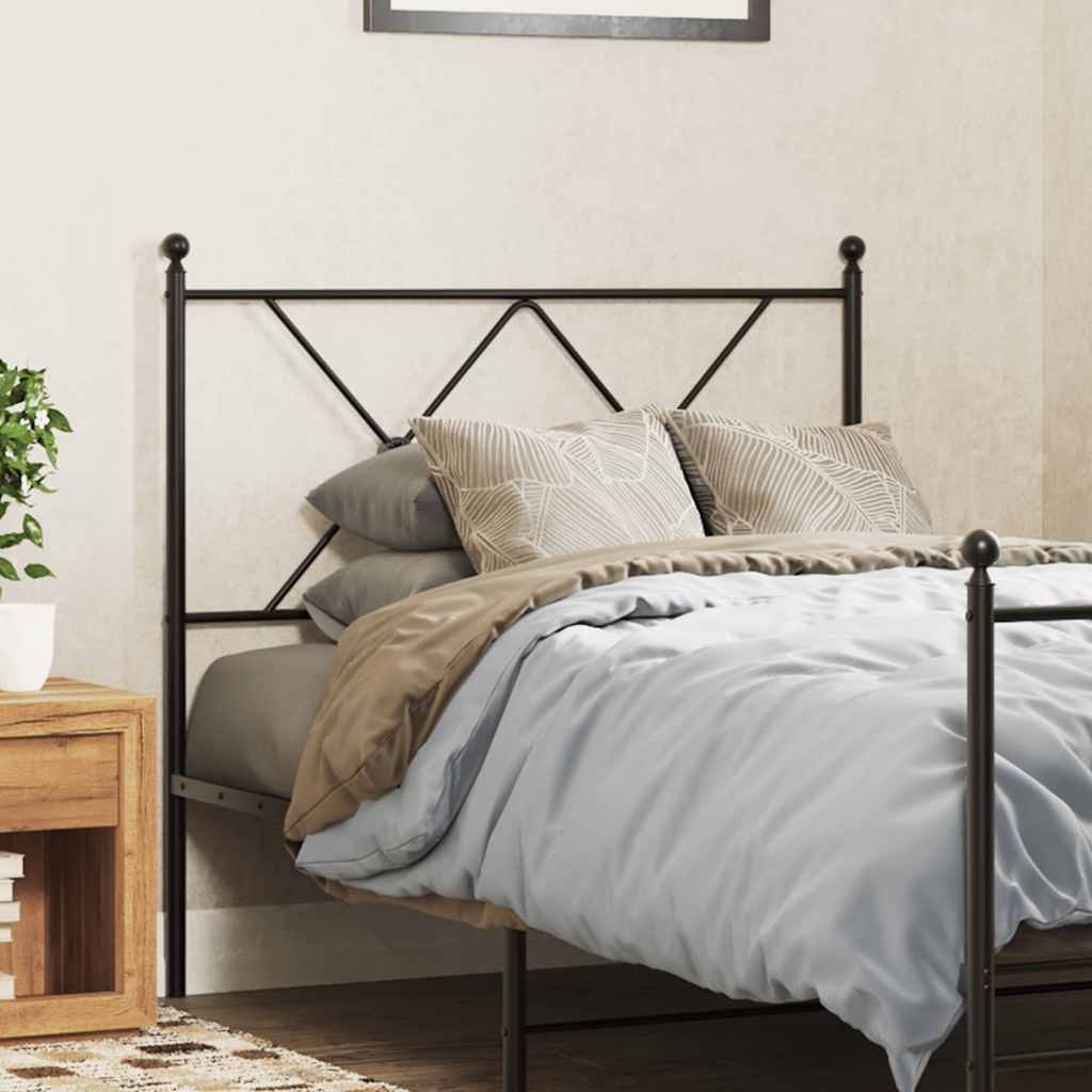 vidaXL Replacement Headboard 75 cm Metal Black