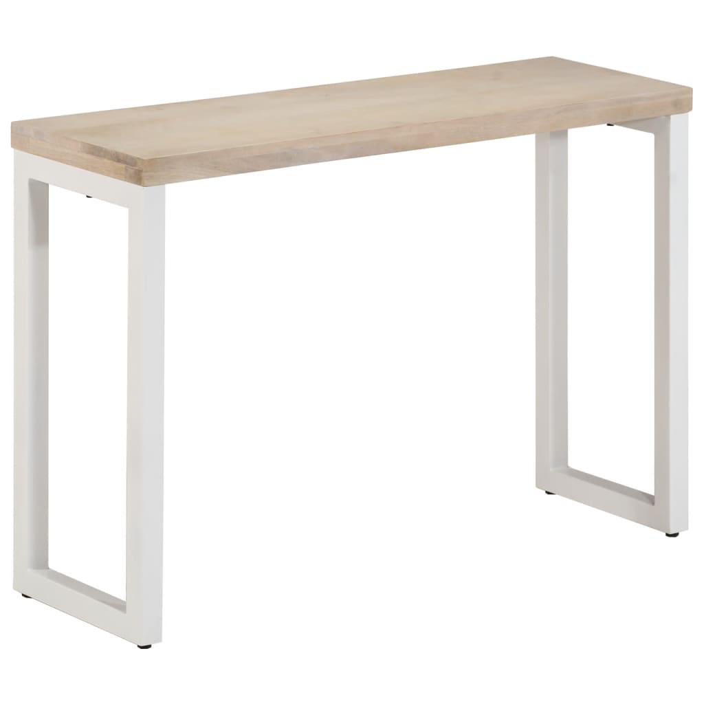 vidaXL Wandtafel met stalen poten massief hout