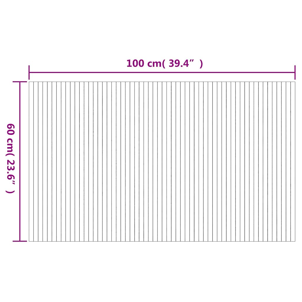 vidaXL Vloerkleed rechthoekig 60x100 cm bamboe zwart