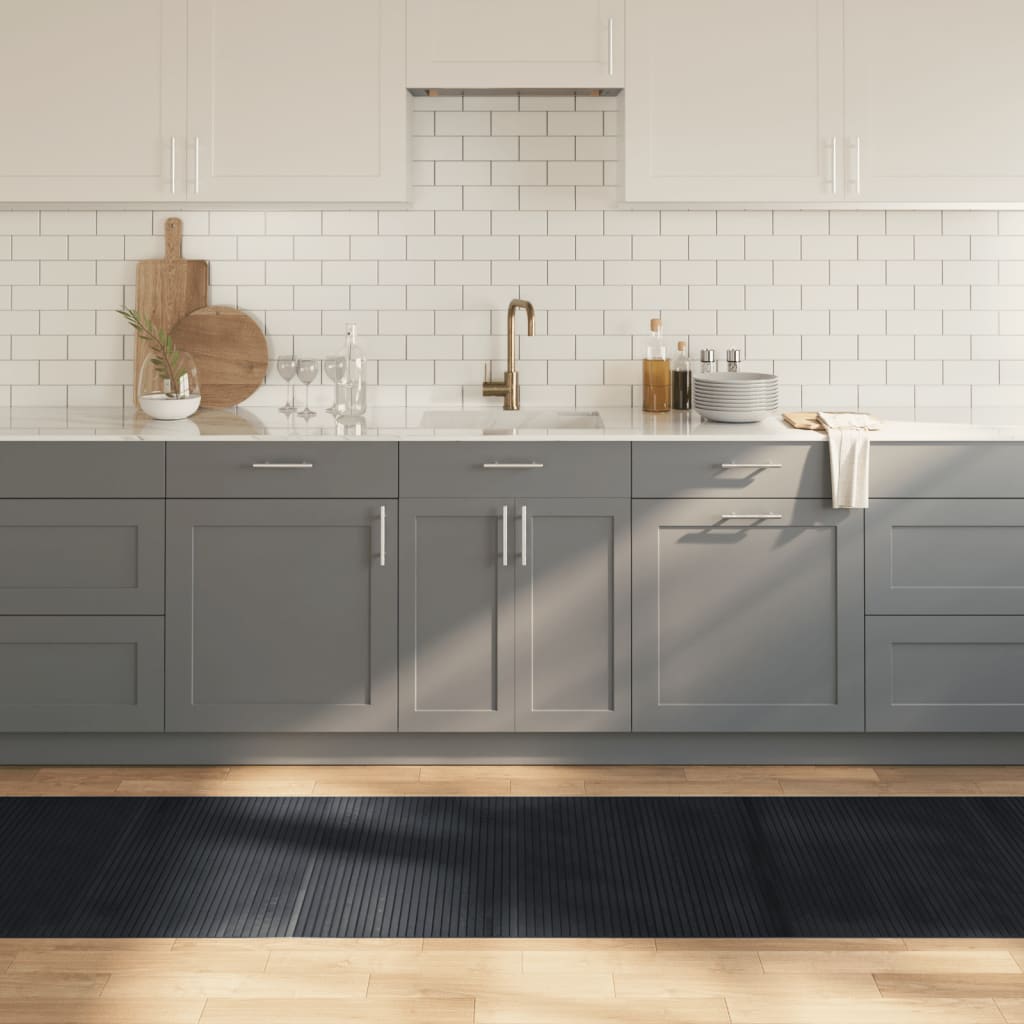 vidaXL Vloerkleed rechthoekig 60x100 cm bamboe zwart