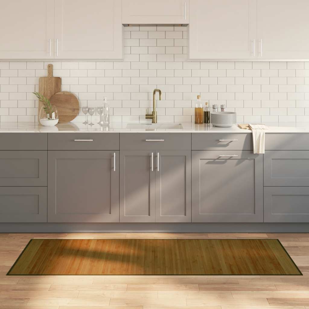 vidaXL Vloerkleed rechthoekig 60x100 cm bamboe zwart