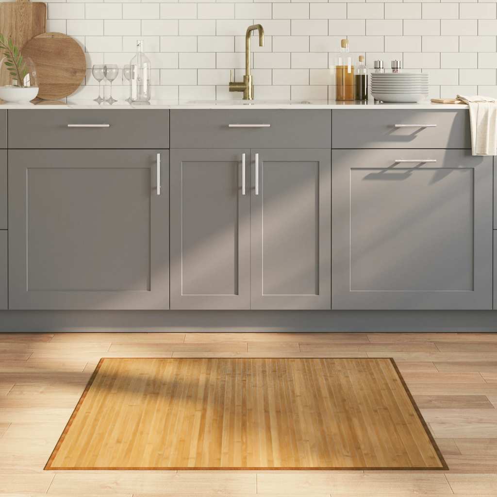 vidaXL Vloerkleed rechthoekig 60x100 cm bamboe zwart