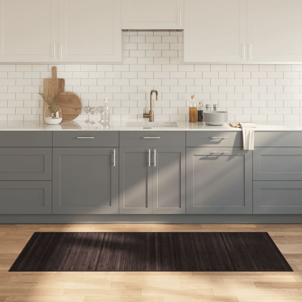 vidaXL Vloerkleed rechthoekig 60x100 cm bamboe zwart