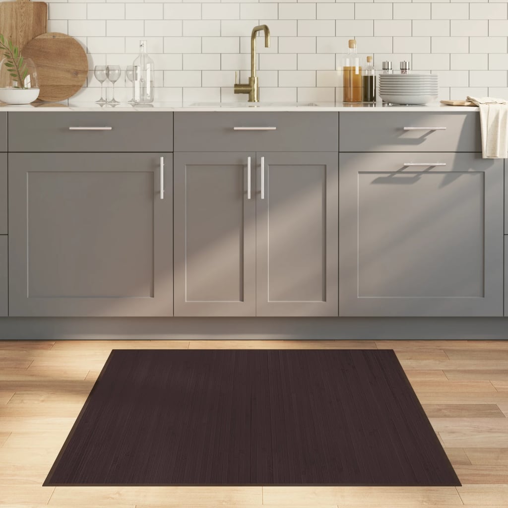 vidaXL Vloerkleed rechthoekig 60x100 cm bamboe zwart