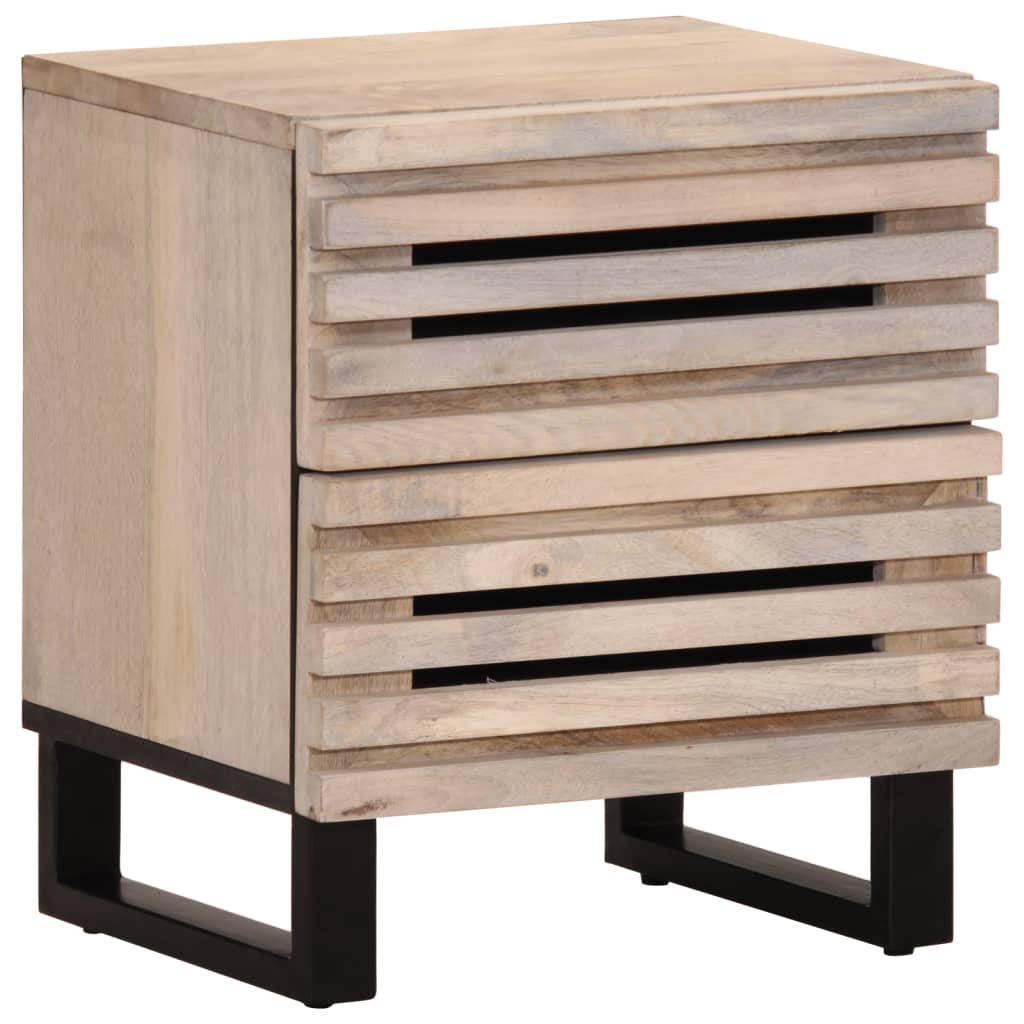 vidaXL Nachtkastje 40x34x46 cm massief ruw mangohout