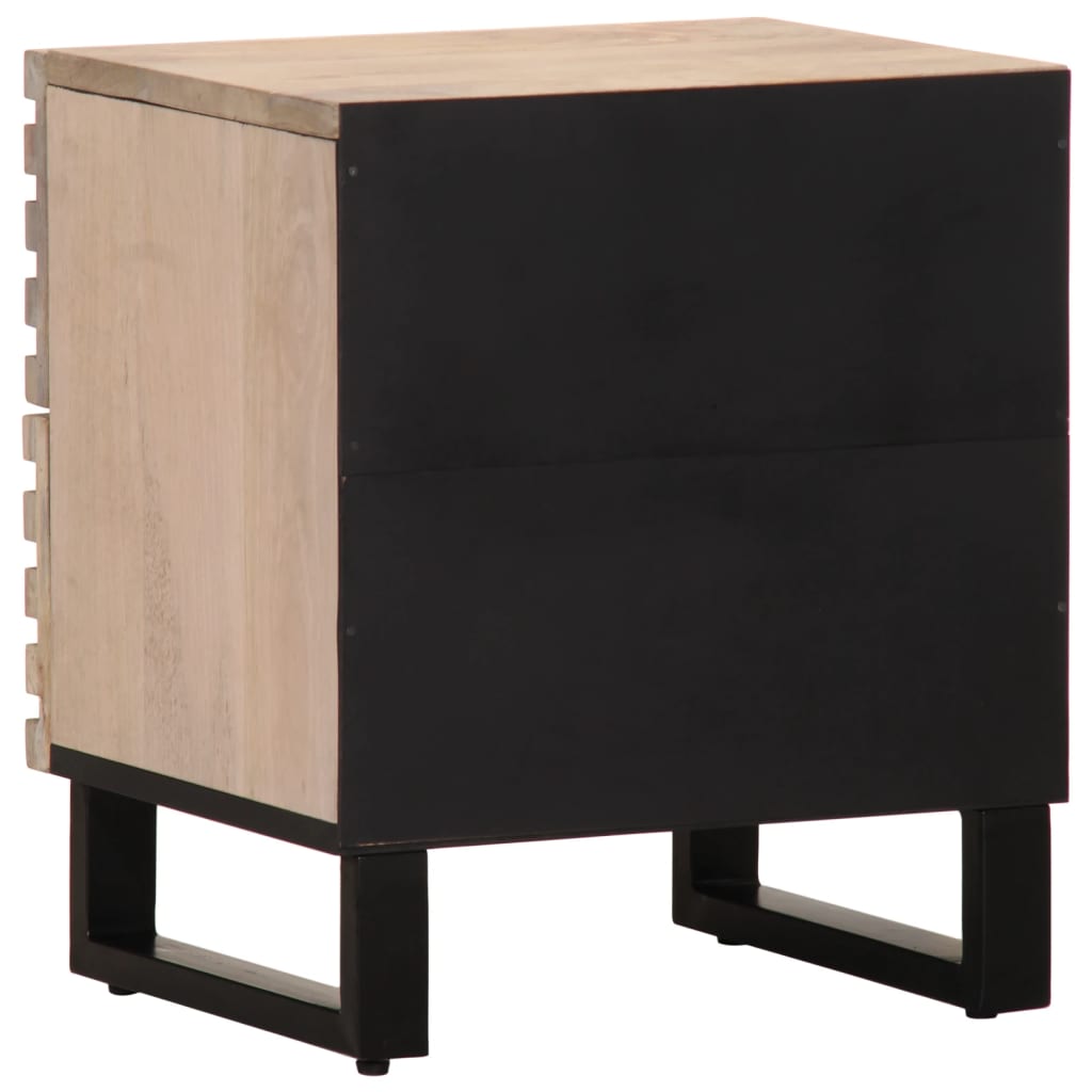 vidaXL Nachtkastje 40x34x46 cm massief ruw mangohout