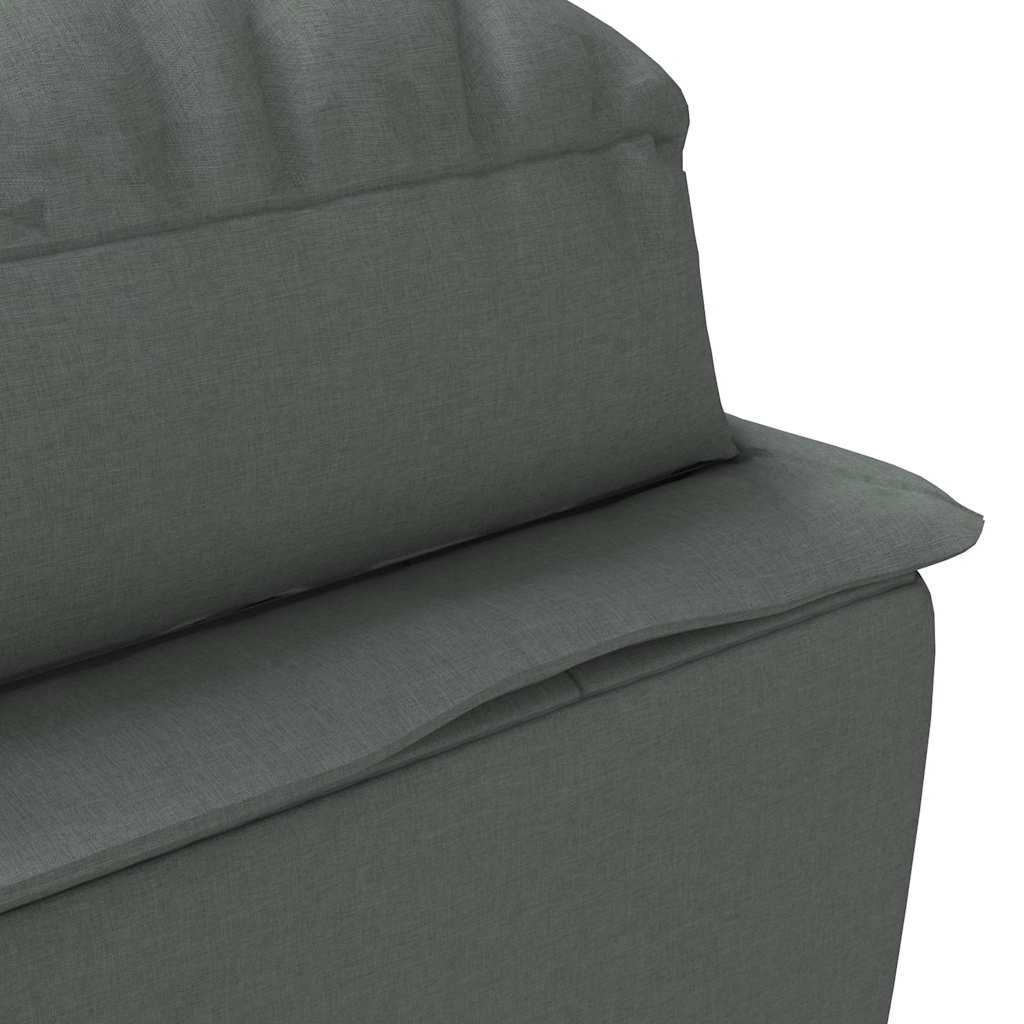 vidaXL Chaise longue met kussens stof lichtgrijs
